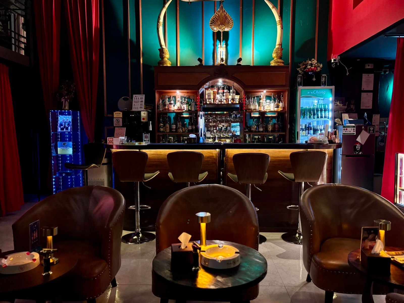 Interior of the CNX Cigars lounge in Chiang Mai